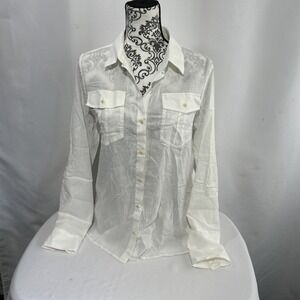 Patagonia White Organic Cotton Hemp Button Up Shirt Size Women's M Medium